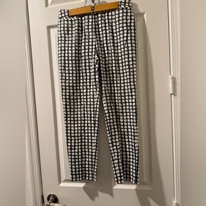 Peserico per Davide Cenci Women’s Grey and White Checkered Pants Made in Italy